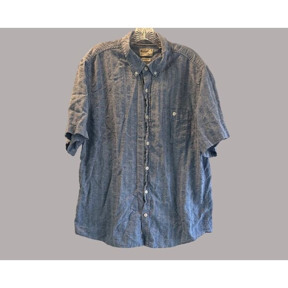 Weather Proof Men's Button Down Short Sleeve Shirt Blue Size XXL - Picture 3 of 12